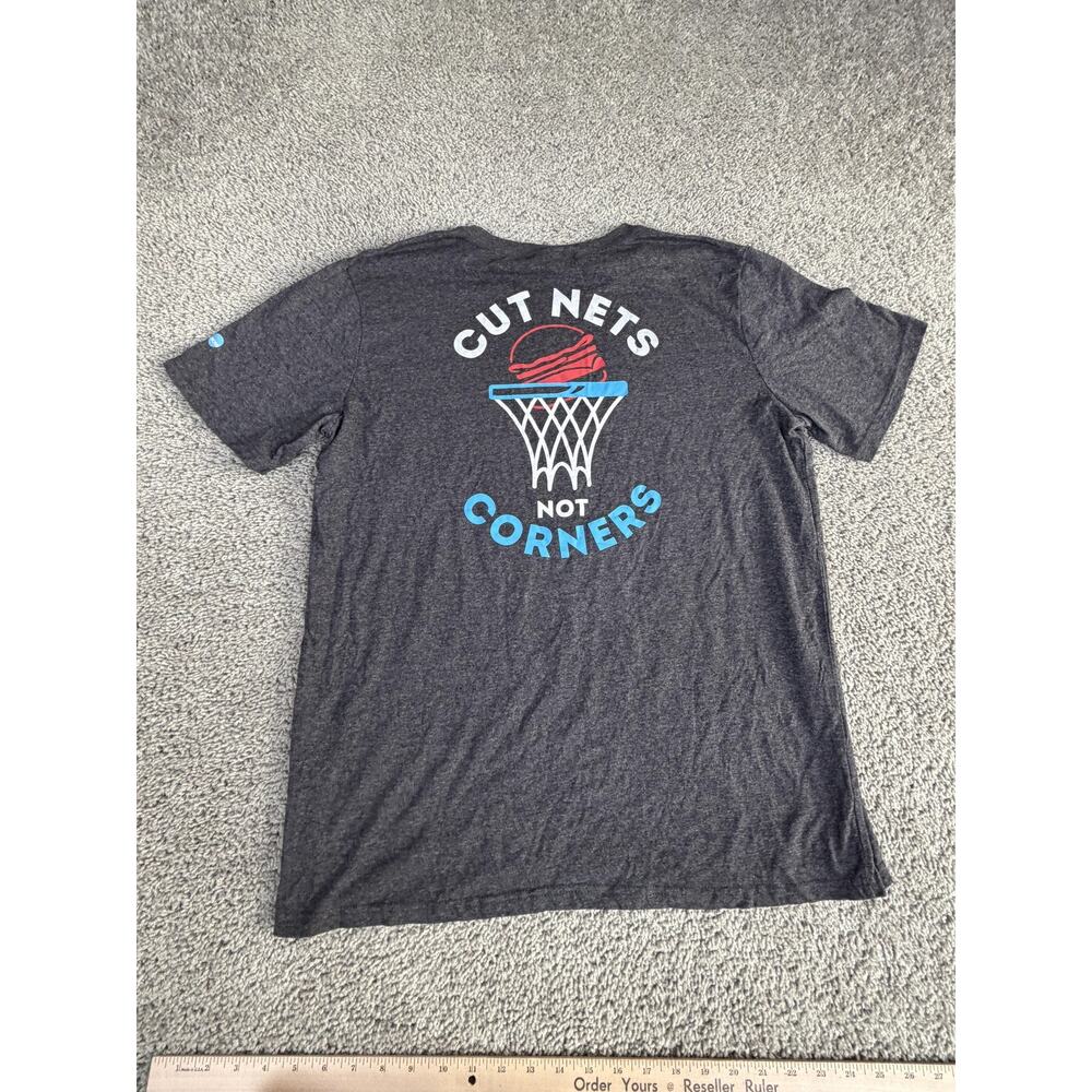 Wendy's Shirt Mens Large Gray Cut Nets Not Corners Barco Uniforms Tee Top